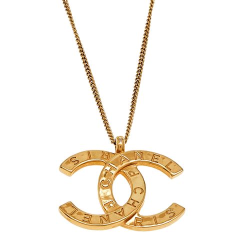 chanel rose gold pendant|Chanel gold pendant necklace.